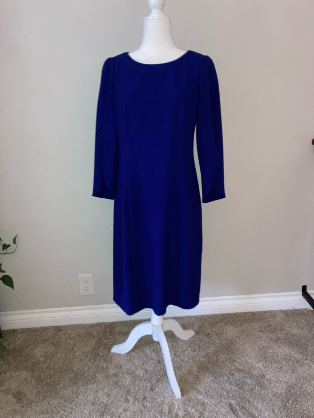 Coldwater Creek Cobalt Blue Long Sleeve Shift Dress